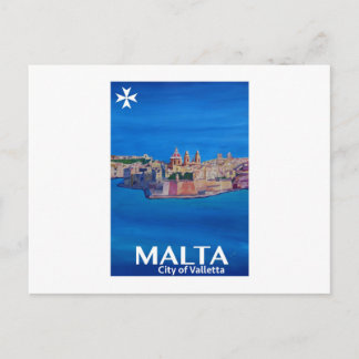 レトロポスターMalta Valetta - City of Knights ポストカード