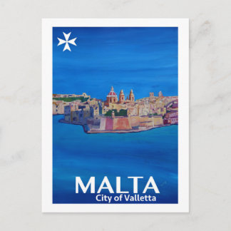 レトロポスターMalta Valetta - City of Knights ポストカード