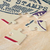 レトロポストスタンプ、ヴィンテージ収集。 ジグソーパズル (側面)