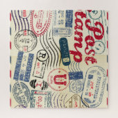 レトロポストスタンプ、ヴィンテージ収集。 ジグソーパズル (横)