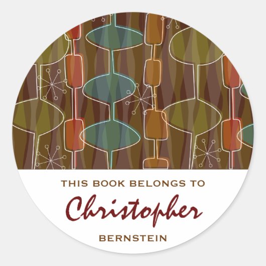 レトロポッド蔵書票 ラウンドシール (正面)