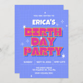 レトロポップの誕生日 招待状 (正面/裏面)