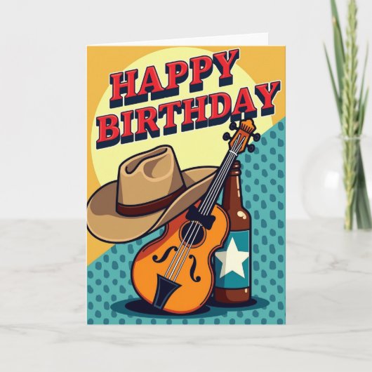 レトロポップアートの誕生日カード カード (正面)