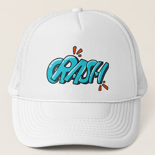 レトロポップアート CRASH グラフィティレタリング キャップ (正面)