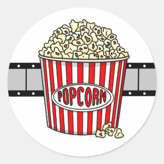 レトロポップコーンと映画 ラウンドシール