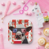 レトロポップコーンパターン映画ナイトカウズ ペーパープレート (パーティー)