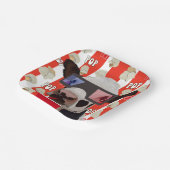 レトロポップコーンパターン映画ナイトカウズ ペーパープレート (傾斜あり)