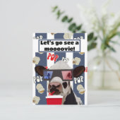 レトロポップコーン愛カウムービー招待状はがき ポストカード (スタンド正面)