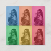 レトロポップ・アートのアモダンート写真グリッドインフルエンサー スクエア名刺 (正面)