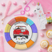 レトロポップ・アートのアートのミスター&ミセス |ジャスト得結婚した ペーパープレート (パーティー)