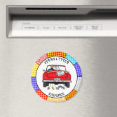 レトロポップ・アートのアートのミスター&ミセス |ジャスト得結婚した マグネット (インサイチュ (食洗機))