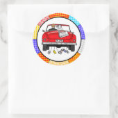 レトロポップ・アートのアートのミスター&ミセス |ジャスト得結婚した ラウンドシール (バッグ)