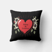 レトロポップ・アートのアートの写真と名前バレンタインデー クッション (裏面)