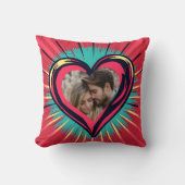 レトロポップ・アートのアートの写真と名前バレンタインデー クッション (正面)