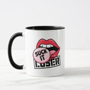 レトロポップ・アートのアートの唇はサッシー吸の「It Loser」 マグカップ