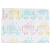 レトロポップ・アートのアートアイスクリームトラック誕生日パーティー ラージペーパーバッグ (裏面)