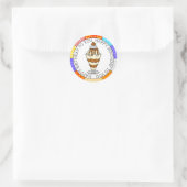 レトロポップ・アートのアートカラメルアイスクリームサンデ ラウンドシール (バッグ)