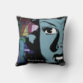 レトロポップ・アートのアートガール装飾用クッション クッション (裏面)