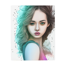 レトロポップ・アートのアートガール メタルプリント