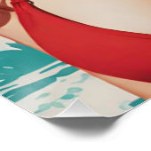 レトロポップ・アートのアートスタイリッシュ：ブロンド・イン・レッド・ビキニ ポスター (コーナー)