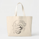 レトロポップ・アートのアートスマッシュスケッチトートバッグ ラージトートバッグ (正面)