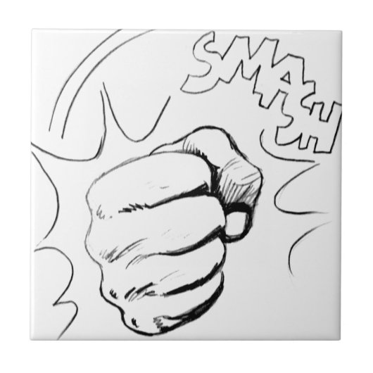 レトロポップ・アートのアートスマッシュスケッチ タイル (正面)