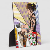 レトロポップ・アートのアートタトゥーレディベーキングインキッチン フォトプラーク (側面)