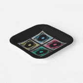 レトロポップ・アートのアートターンテーブル ペーパープレート (傾斜あり)