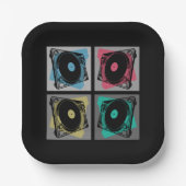 レトロポップ・アートのアートターンテーブル ペーパープレート (正面)