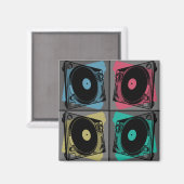 レトロポップ・アートのアートターンテーブル マグネット (正面/裏面)