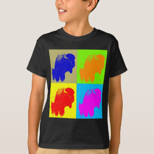 レトロポップ・アートのアートバイソンバッファローアートワーク Tシャツ