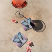 レトロポップ・アートのアートピンクアンドブルーバタフライ コースター