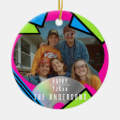 レトロポップ・アートのアートフォトY2Kファミリーセラミックオーナメント セラミックオーナメント (正面)