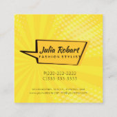 レトロポップ・アートのアートブロンデレディーワウID556 スクエア名刺 (裏面)