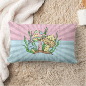 レトロポップ・アートのアートマッシュルーム ランバークッション (ブランケット)