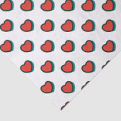 レトロポップ・アートのアートレッドブルー白ハートパターン 薄葉紙 (詳細)