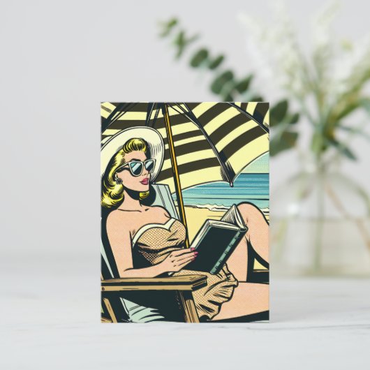 レトロポップ・アートのアートレディ |ことわざこんにちは ポストカード (スタンド正面)