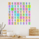 レトロポップ・アートのアートロボットv2 ポスター (キッチン)