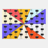 レトロポップ・アートのアート映画の夜をテーマにした誕生日パーティー ラッピングペーパーシート (正面3)