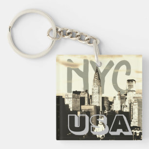 レトロポップ・アートのアート漫画ニューヨークシティNYC USA キーホルダー