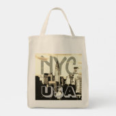 レトロポップ・アートのアート漫画ニューヨークシティNYC USA トートバッグ (裏面)