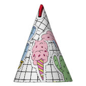 レトロポップ・アートのアート:バッジコレクション パーティーハット (右)