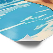 レトロポップ・アートのアート:ブルービキニのグラマラスなブロンド ポスター (コーナー)