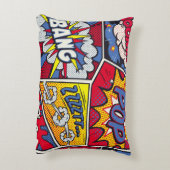 レトロポップ・アートのアート、漫画の叫びパターン。 アクセントクッション (裏面(縦))