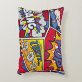 レトロポップ・アートのアート、漫画の叫びパターン。 アクセントクッション (正面(垂直))