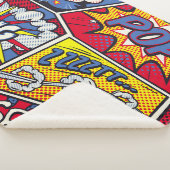 レトロポップ・アートのアート、漫画の叫びパターン。 シェルパブランケット (3/4)