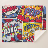 レトロポップ・アートのアート、漫画の叫びパターン。 シェルパブランケット (正面(横))