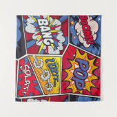 レトロポップ・アートのアート、漫画の叫びパターン。 タペストリー (正面(横))