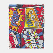 レトロポップ・アートのアート、漫画の叫びパターン。 フリースブランケット (正面)