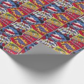 レトロポップ・アートのアート、漫画の叫びパターン。 ラッピングペーパー (角)